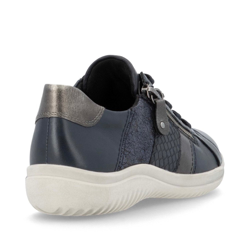 Remonte D1E00 Women's Side Zip Sneaker in Night Blue