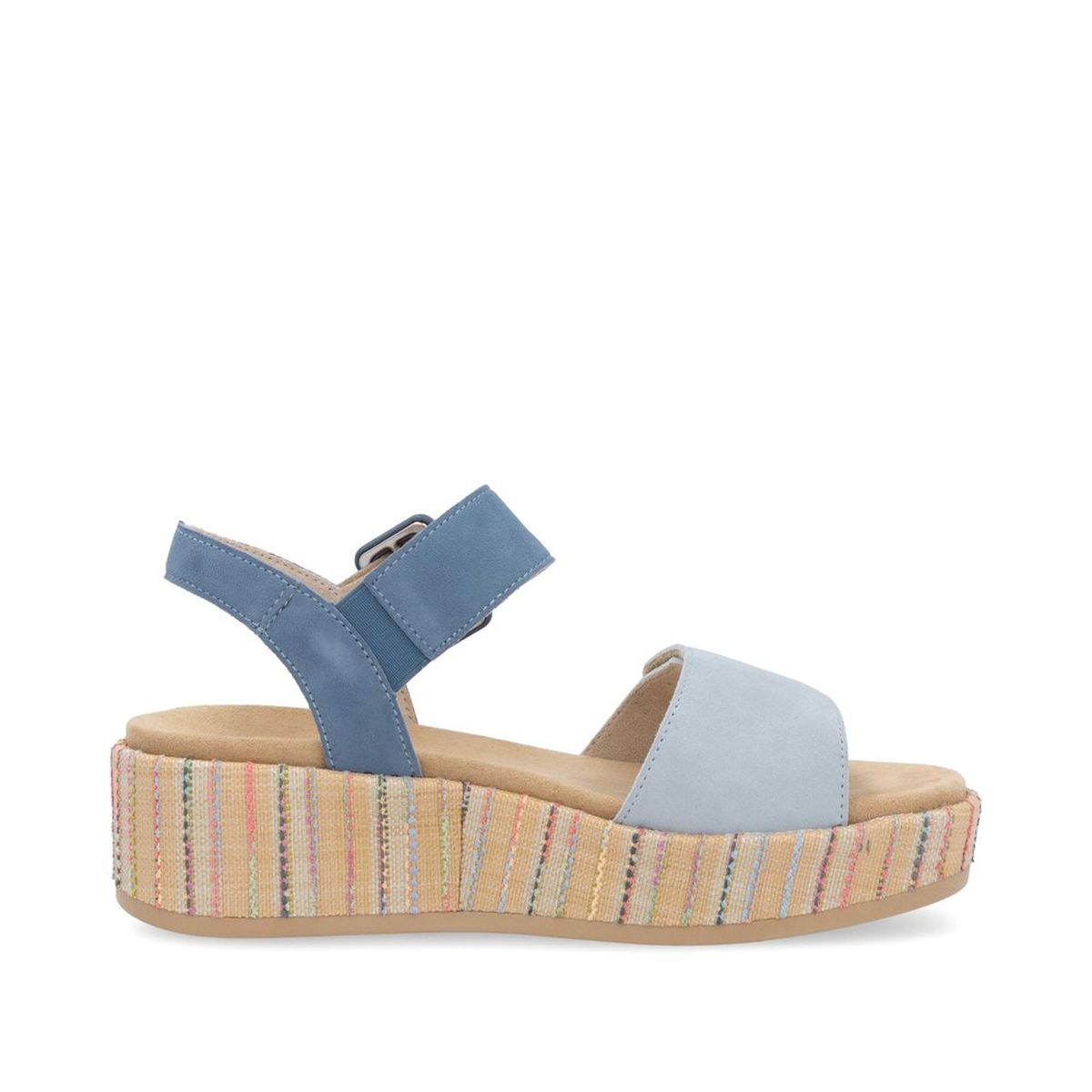 Remonte D1N54 Women's Wedge Sandal in Blue Jean