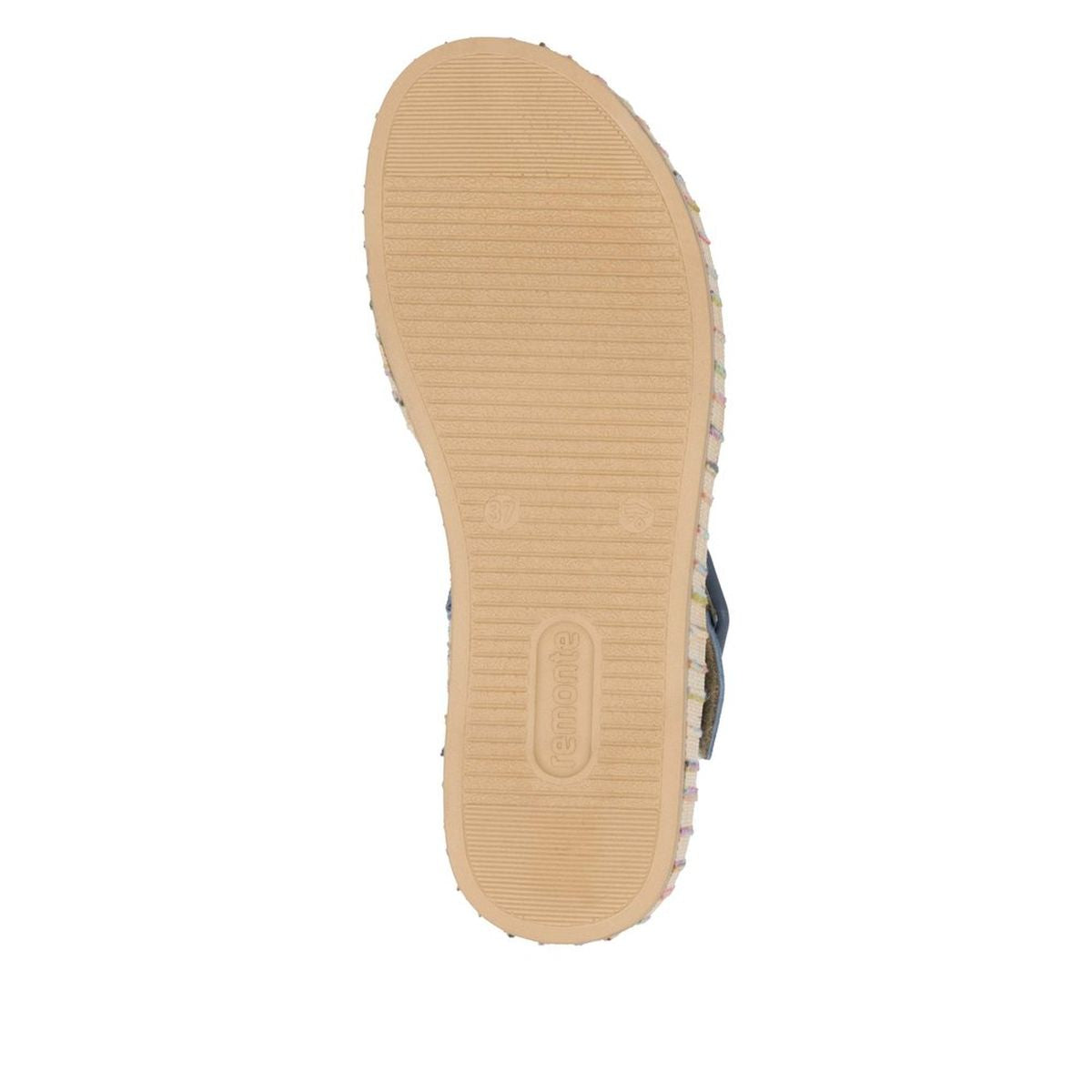 Remonte D1N54 Women's Wedge Sandal in Blue Jean