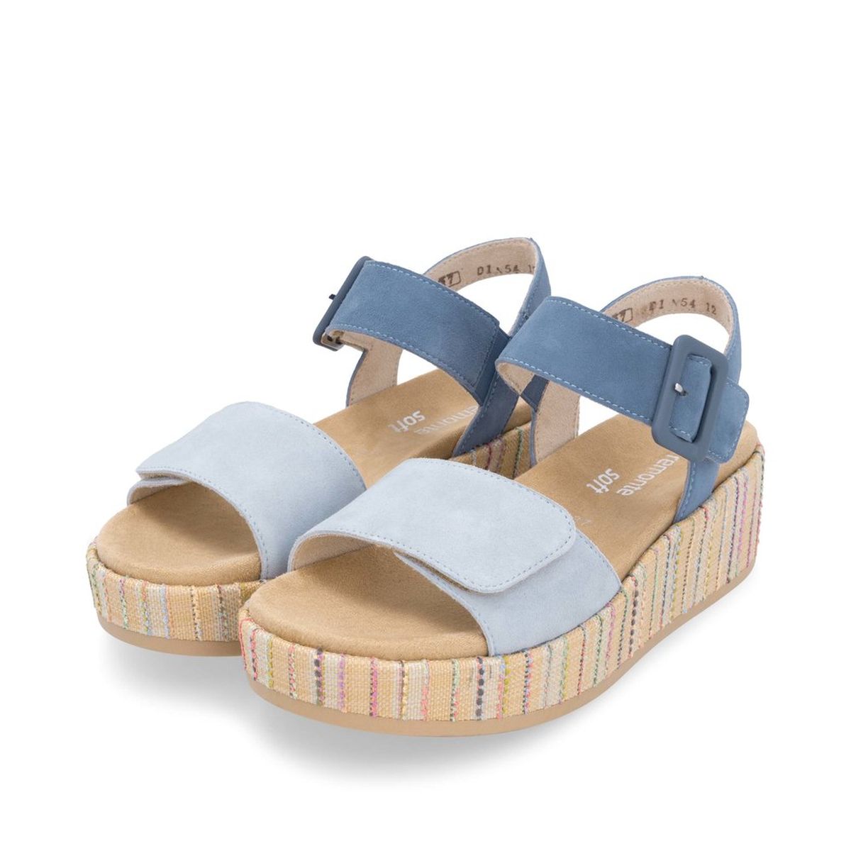 Remonte D1N54 Women's Wedge Sandal in Blue Jean