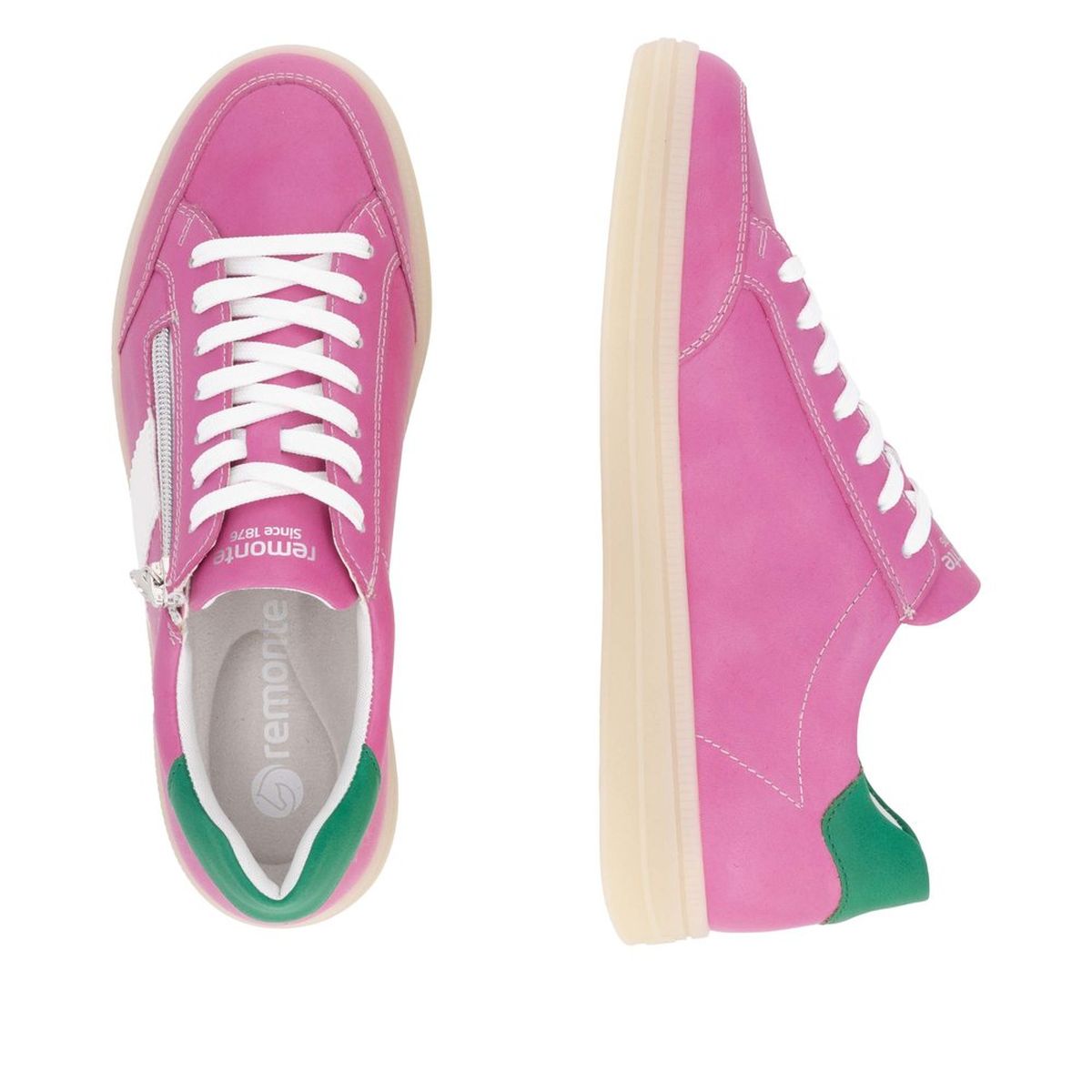 Remonte Elizabeth Hurley Women's Side Zip Sneaker in Fuchsia