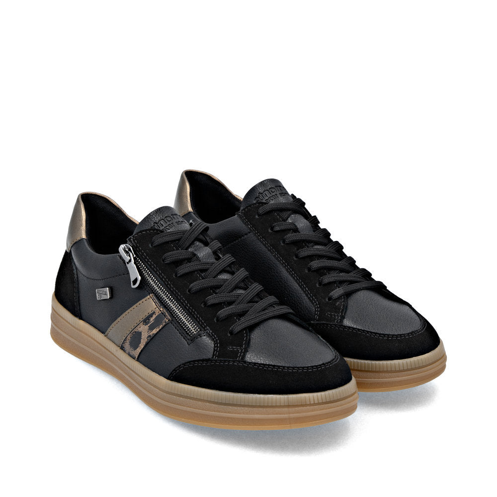 Remonte D2C04 Women's Side Zip Sneaker in Black