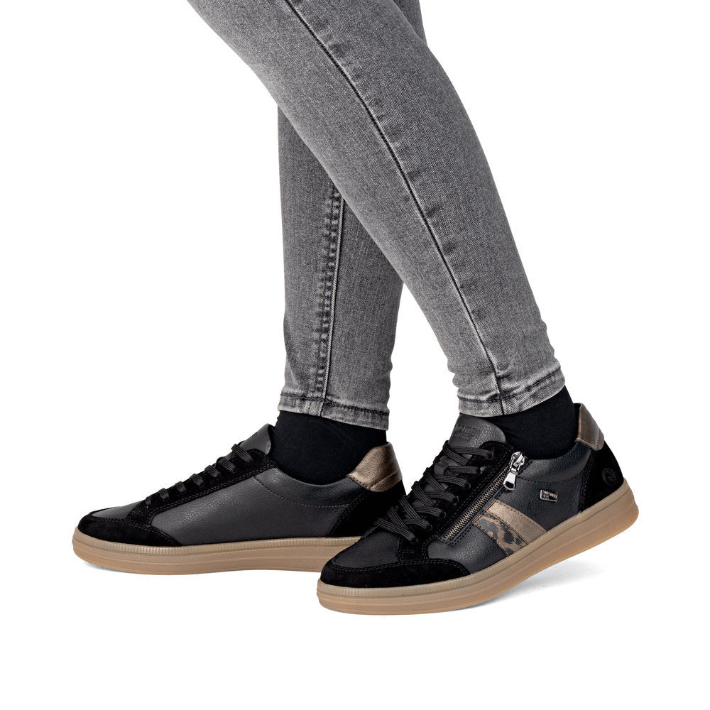 Remonte D2C04 Women's Side Zip Sneaker in Black