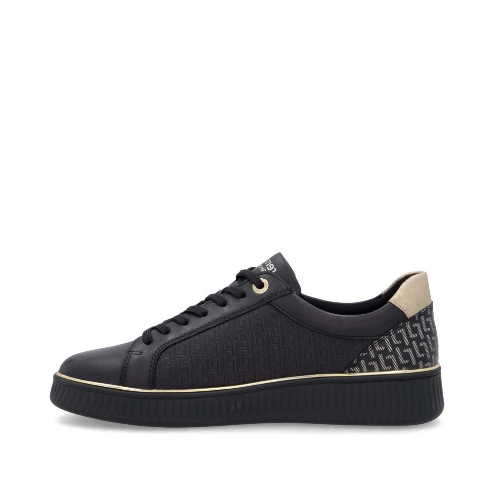Remonte D2E00 Women's Side Zip Sneakers in Black