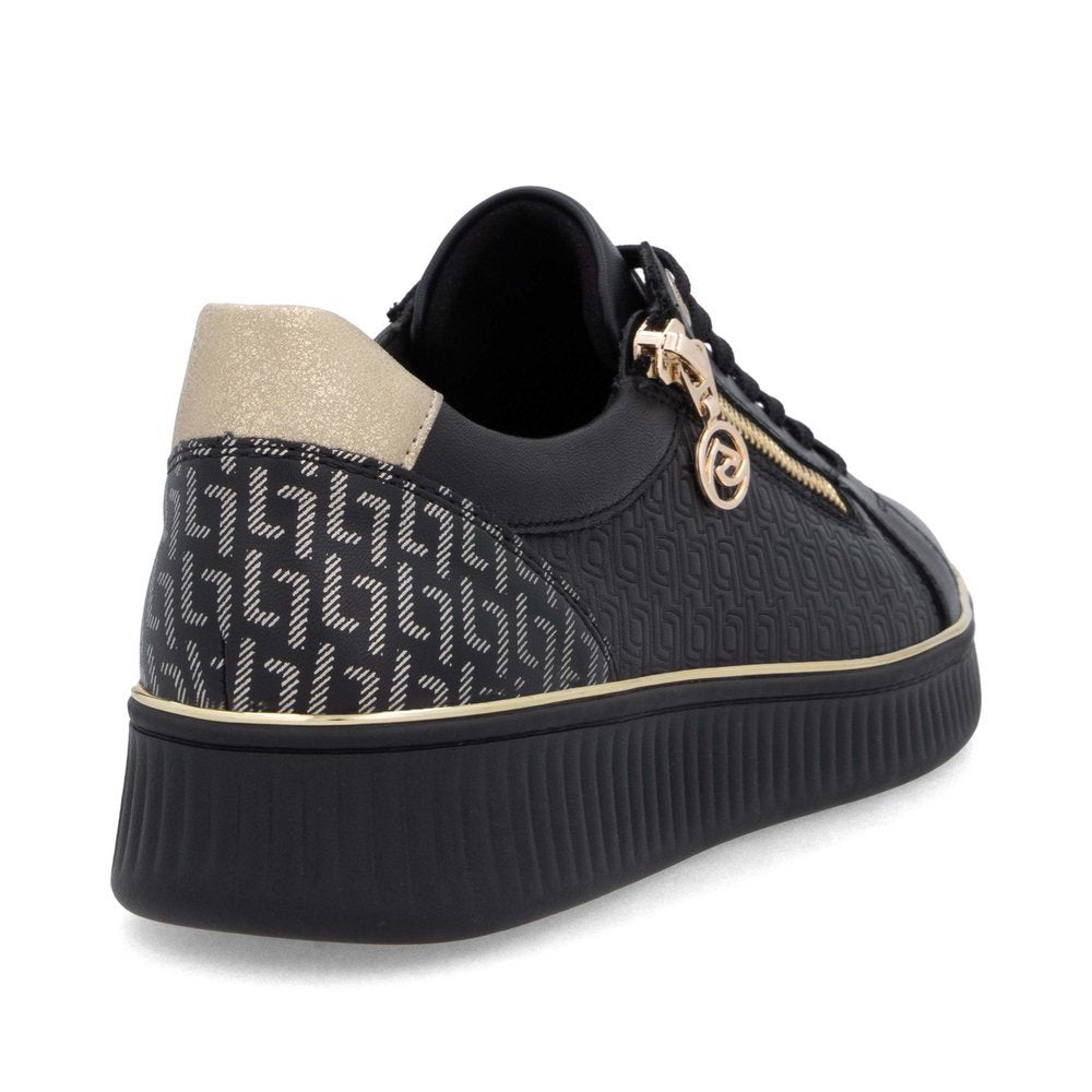 Remonte D2E00 Women's Side Zip Sneakers in Black