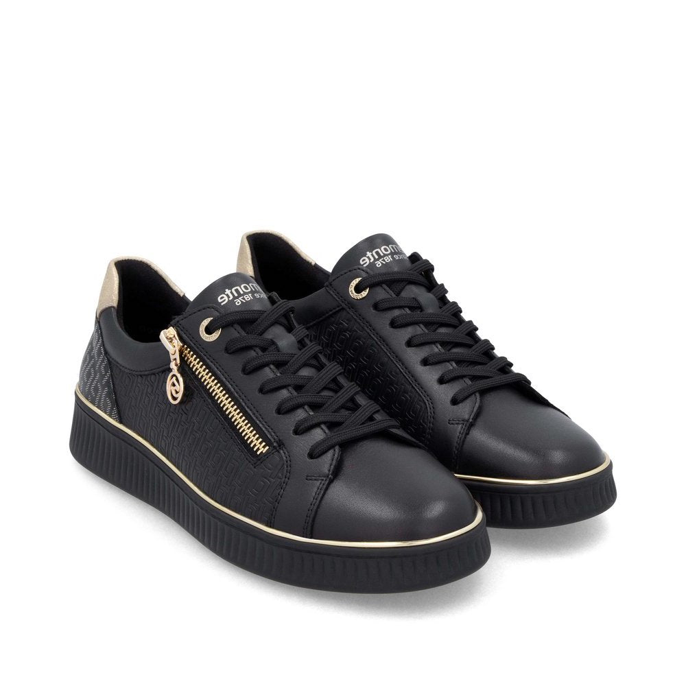 Remonte D2E00 Women's Side Zip Sneakers in Black