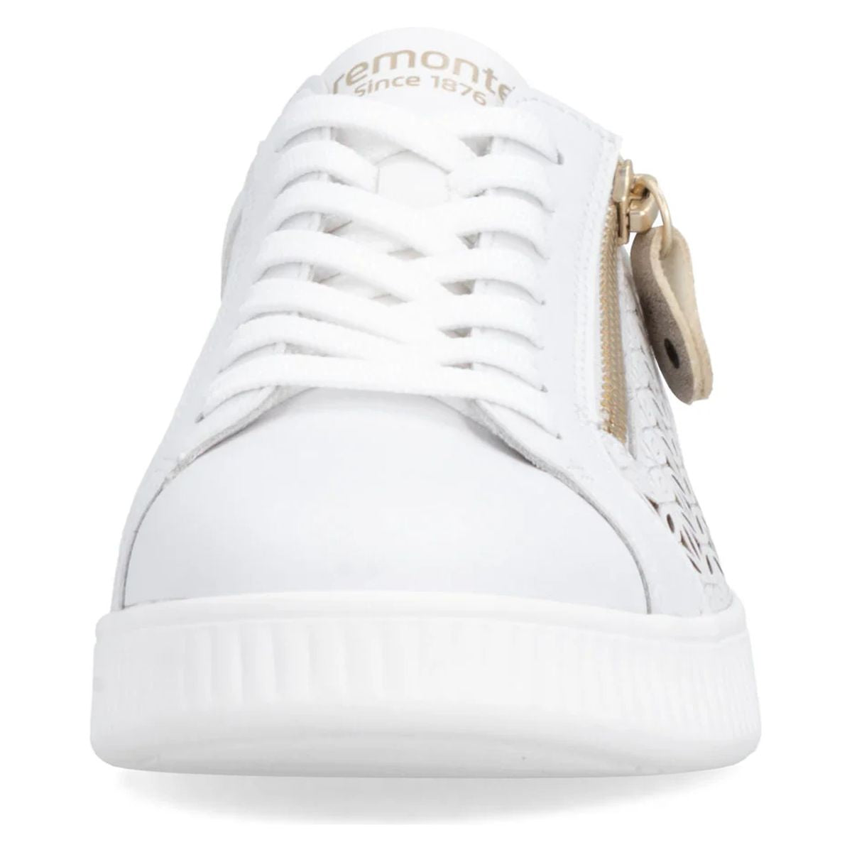 Remonte D2E03 Women's Side Zip Sneaker in White