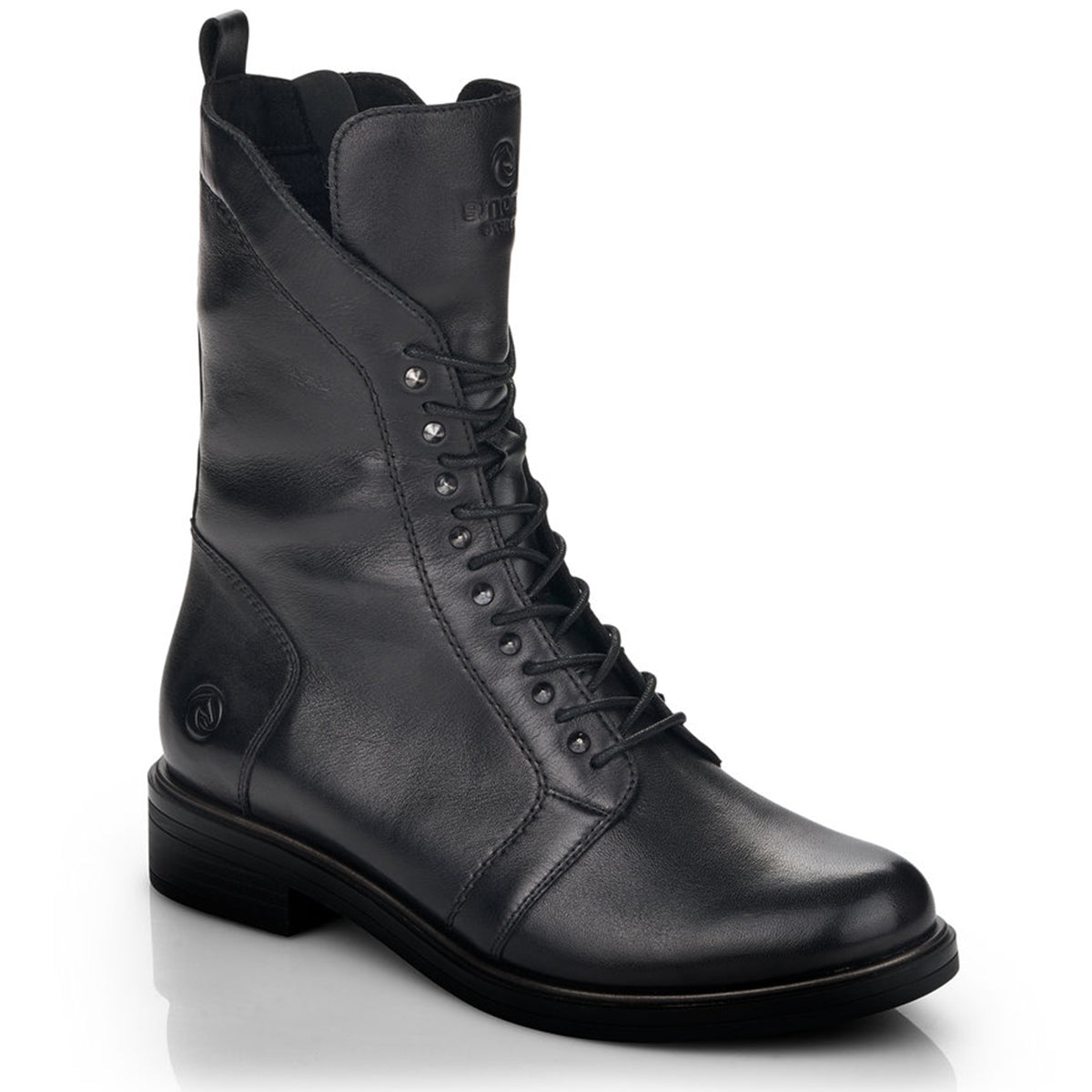 Remonte D8380 Women's Side Zip Ankle Boots, black leather boots, durable waterproof, side zipper for easy on and off. Style #D8380-01