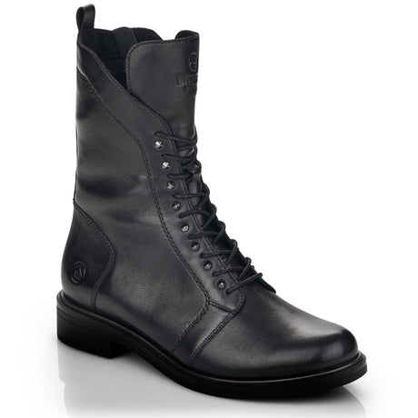 Remonte D8380 Women's Side Zip Ankle Boots, black leather boots, durable waterproof, side zipper for easy on and off.  Style #D8380-01