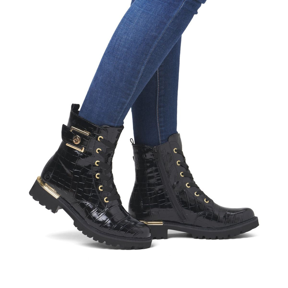 Remonte D8683 Patent Women's Ankle Boots