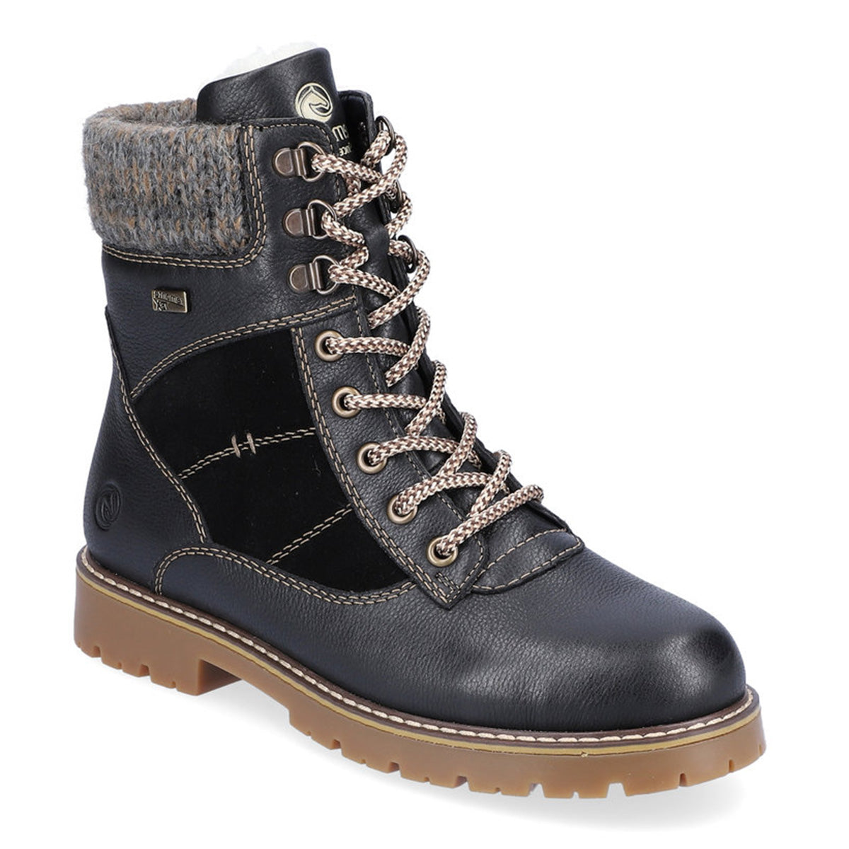 Remonte D9378 Women's Lace Up Boots, Waterproof leather boots with lace up closure and grip for cold conditions. Style #D9378-00