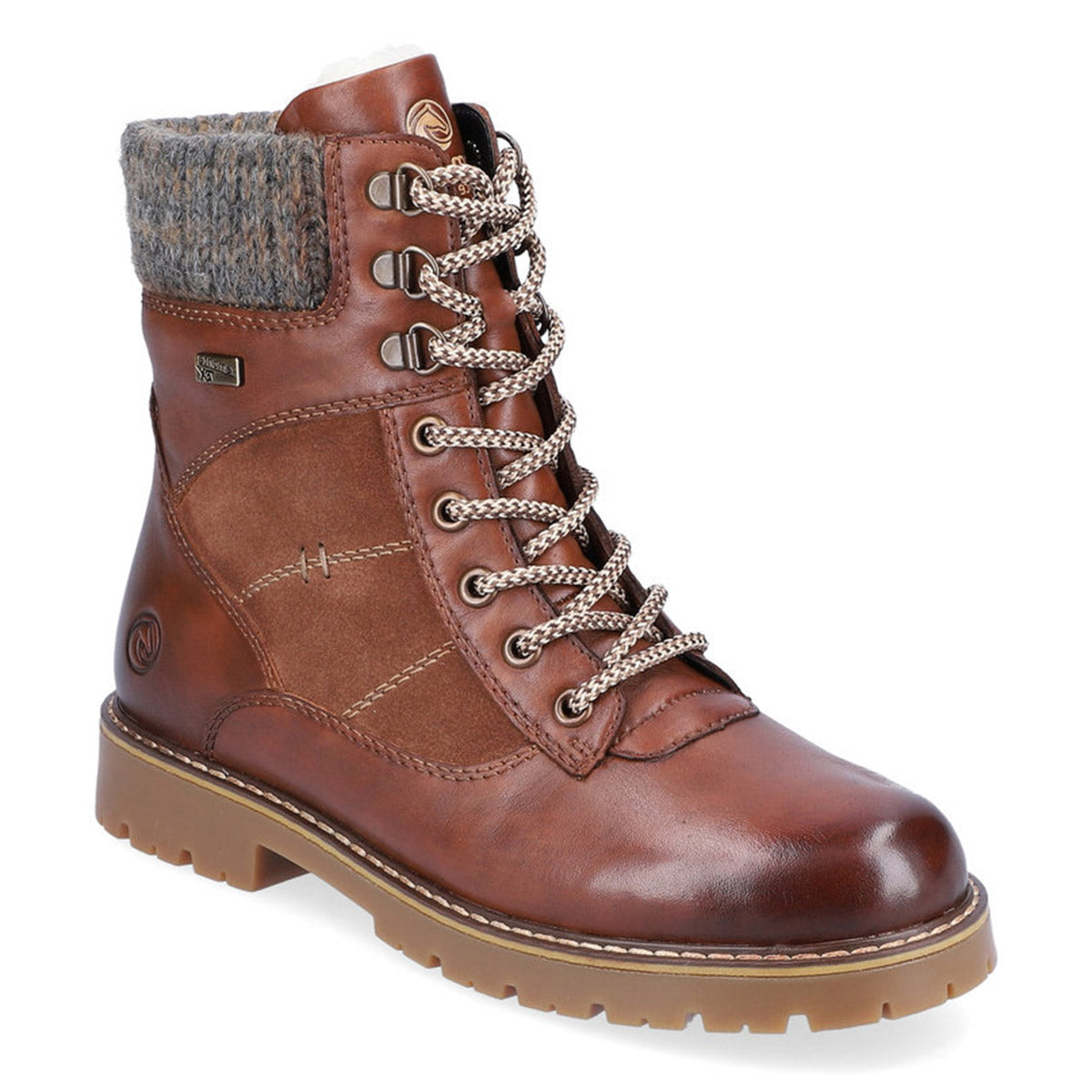 Remonte D9378 Women's Lace Up Boots, brown leather boots, all day comofrt and insulation with lace up closure. Style #D9378-22