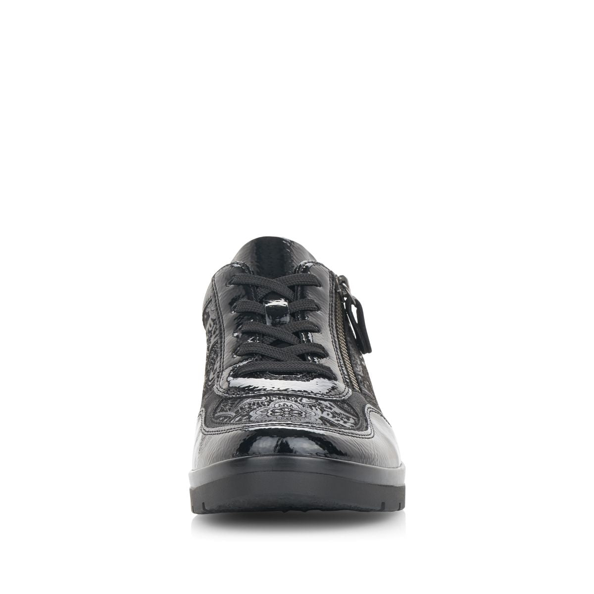 Remonte R0701 Women's Lace Zip Sneakers – Black Floral
