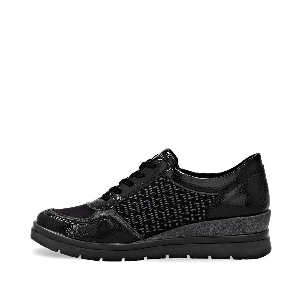 Remonte R0701 Women's Side Zip Sneakers in Black