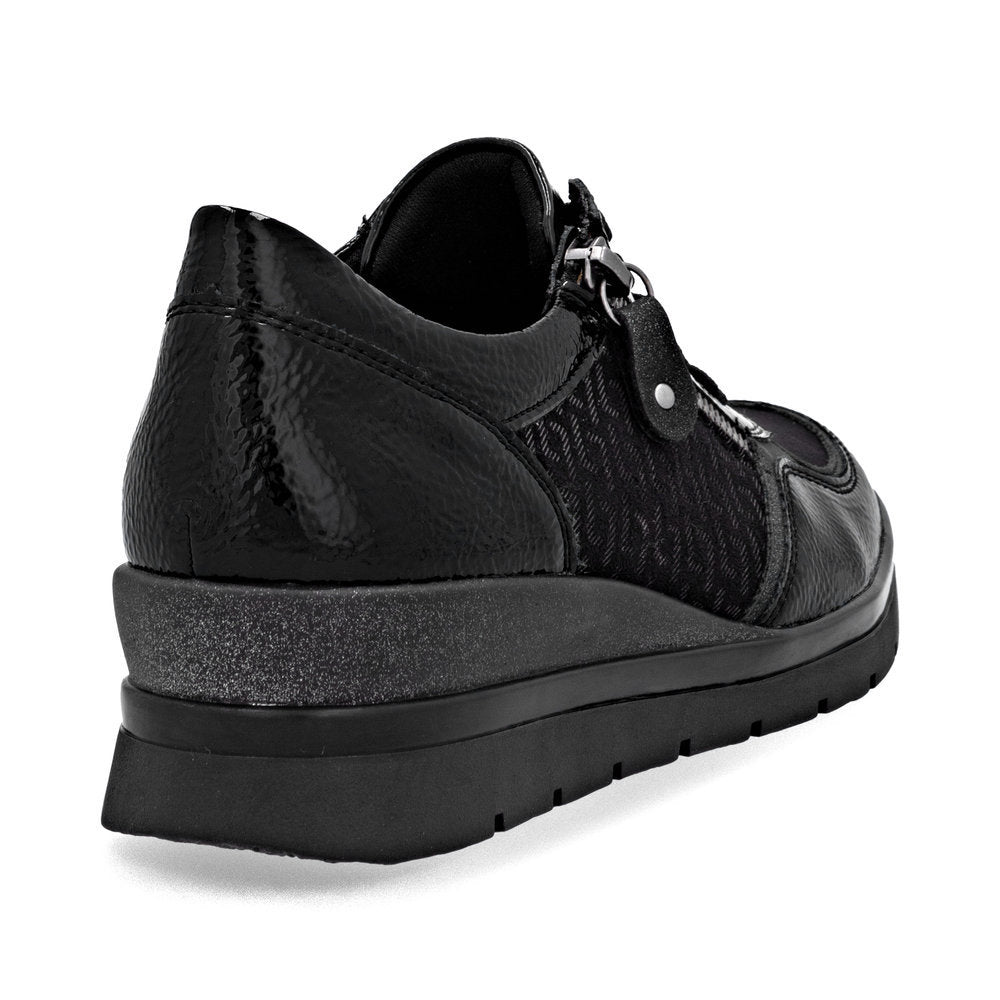 Remonte R0701 Women's Side Zip Sneakers in Black