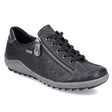 Remonte R1402 Women's Lace Up Shoe, soft leather upper with side zipper and lace up front for easy on and off. Style #D1402-06
