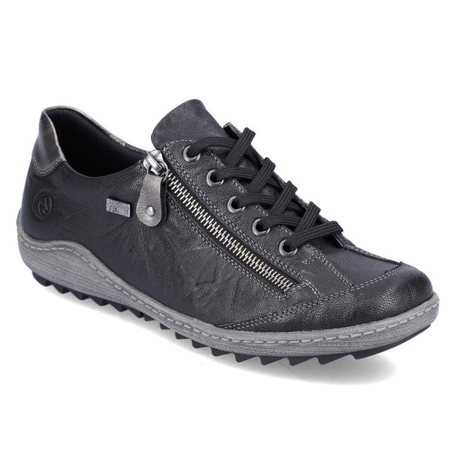 Remonte R1402 Women's Lace Up Shoe, soft leather upper with side zipper and lace up front for easy on and off. Style #D1402-06