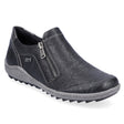Remonte R1428 Women's Slip On Shoes, premium leather exterior, high traction sole all day comfort and side zipper for easy on and off.  Style #D1428-03