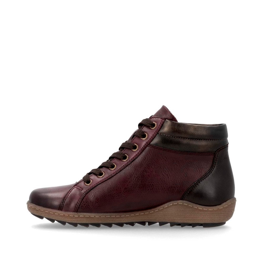Remonte R1458 Women's Lace Up Boot in Red