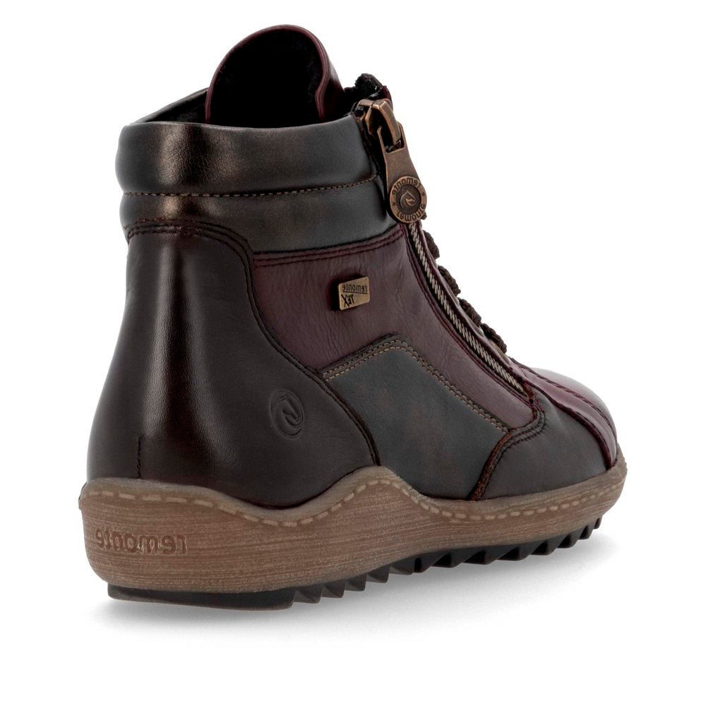 Remonte R1458 Women's Lace Up Boot in Red