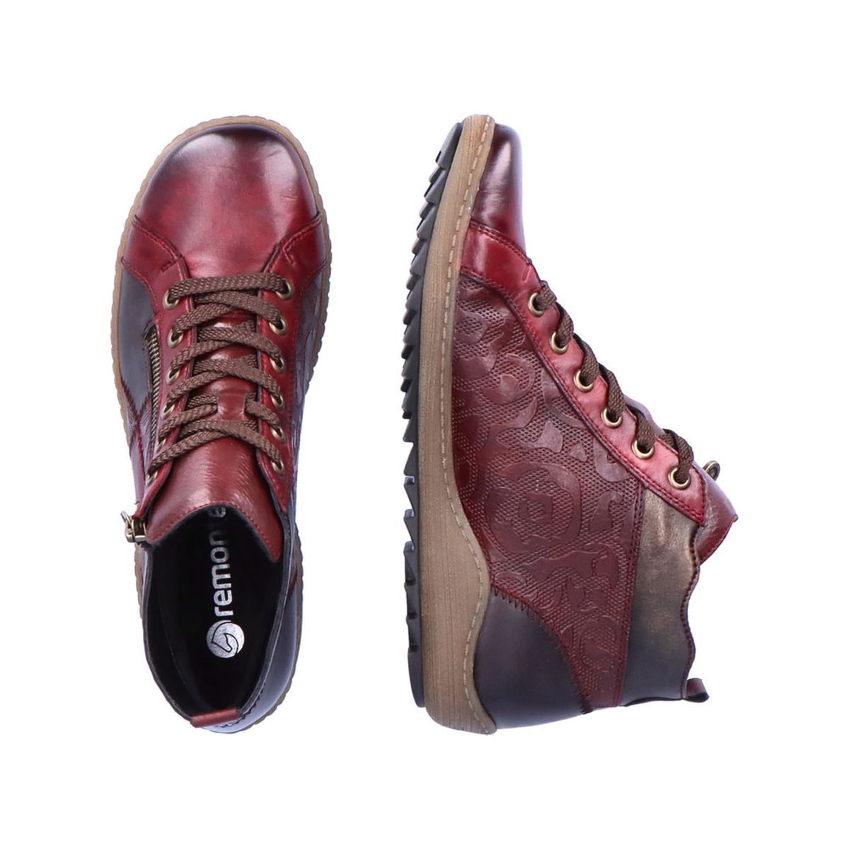 Remonte R1467 Women's Lace Up Boot in Vino