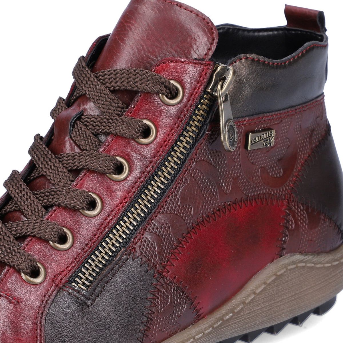 Remonte R1467 Women's Lace Up Boot in Vino