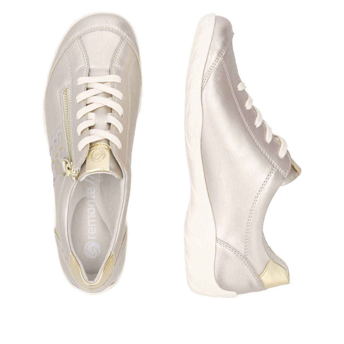 Remonte R3404 Lace Up Women's Shoe in Champagne