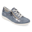 Remonte R3412 Women's Lace Up Shoe, all day comfort walking flats with side zipper and lace up closure, Style #R3412‑14