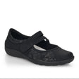 Remonte R3510 Women's Mary Jane Ballerina Flats, textile exterior, velcro closure comfortable all day walking flat. Style #R3510‑03