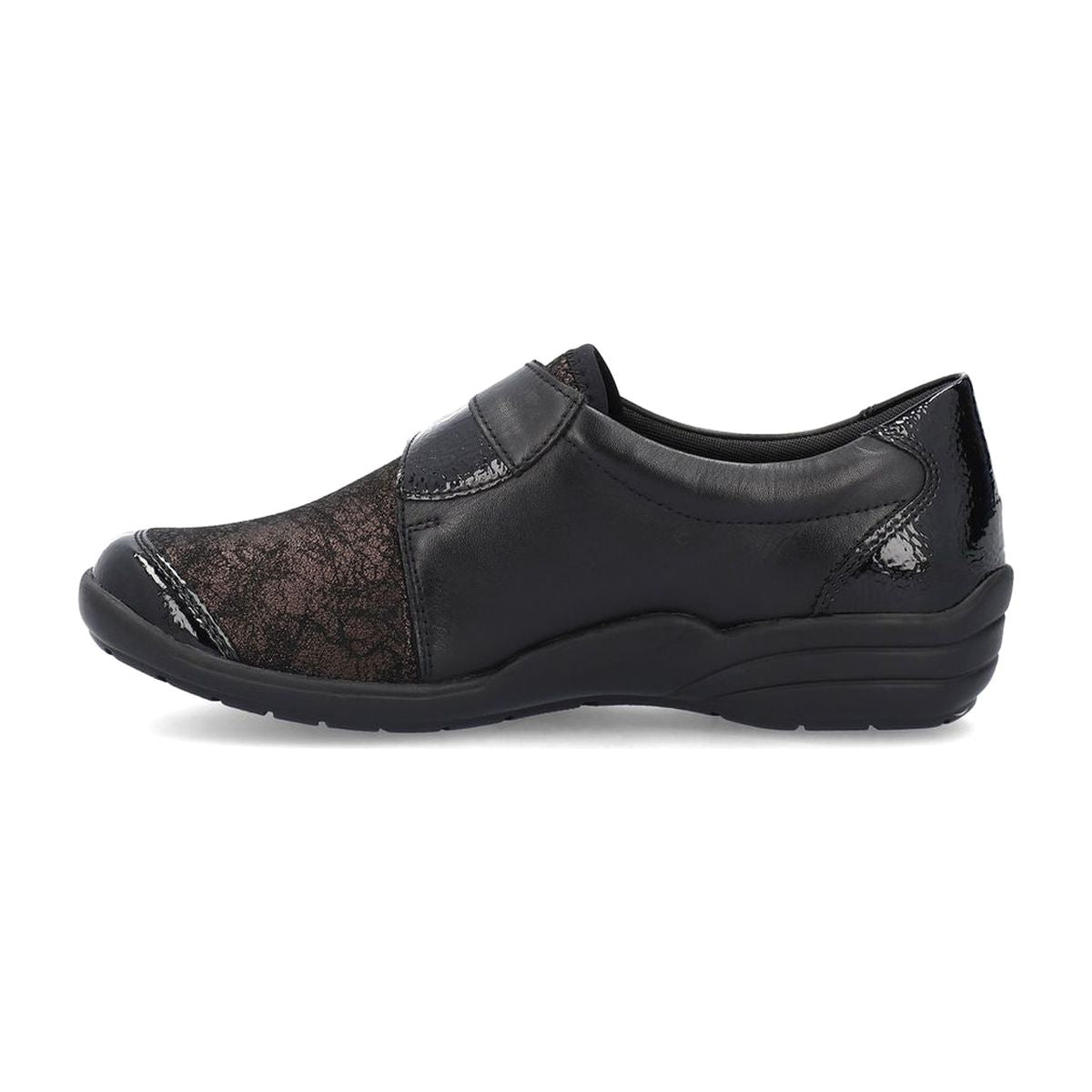 Remonte R7600 Women's Slip On Shoe in Black Patent