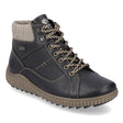 Remonte R8276 Women's Lace Up Boots, waterproof leather boots with decorative tan stitching. Comfortable all day wear + insulation for winter. Style #R7997-01