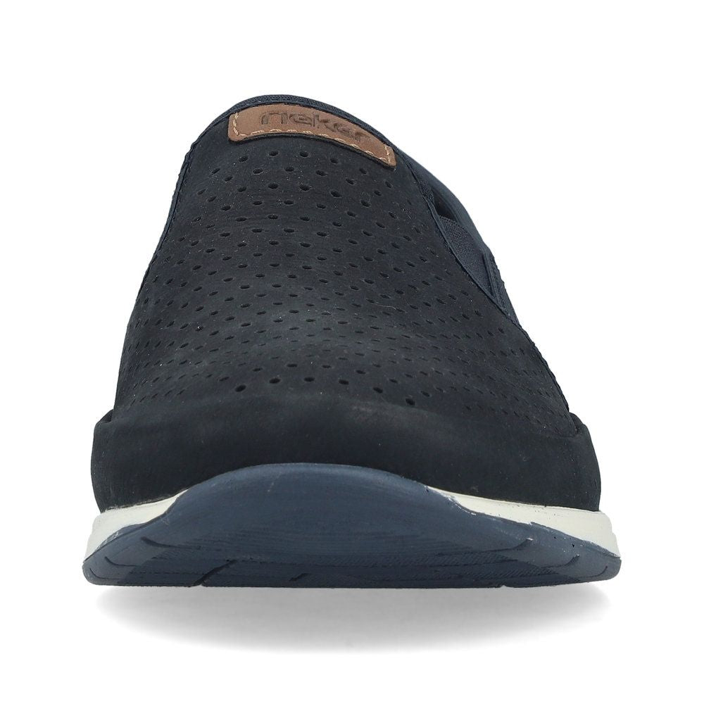 Rieker 11955 Men's Real Leather Shoes in Blue