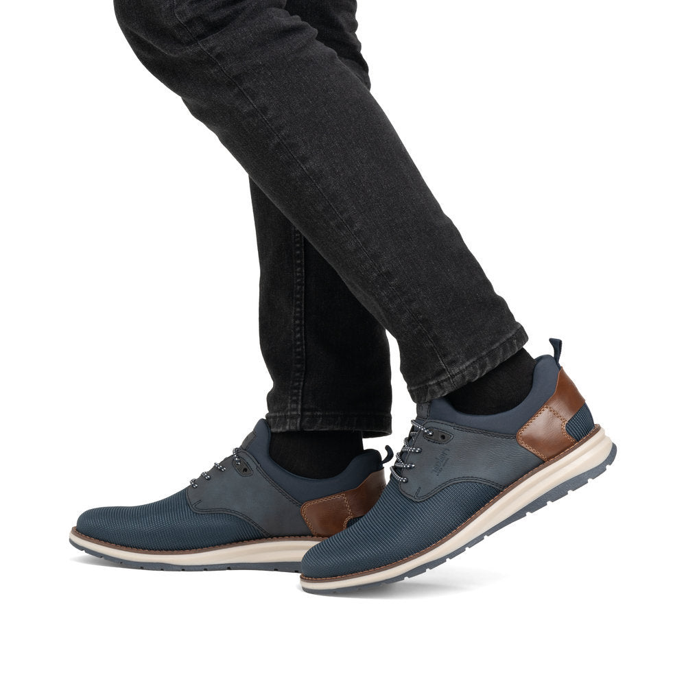 Rieker 14750 Men's Lace Up Shoe in Navy