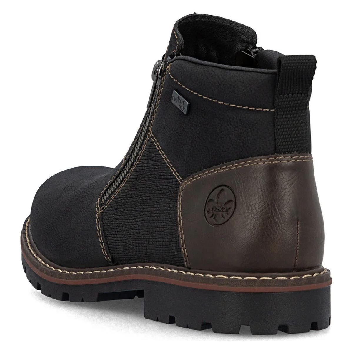 Rieker 37770 Men's Zip Up Ankle Boot in Black