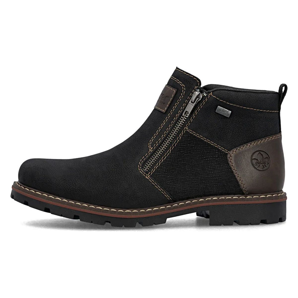 Rieker 37770 Men's Zip Up Ankle Boot in Black