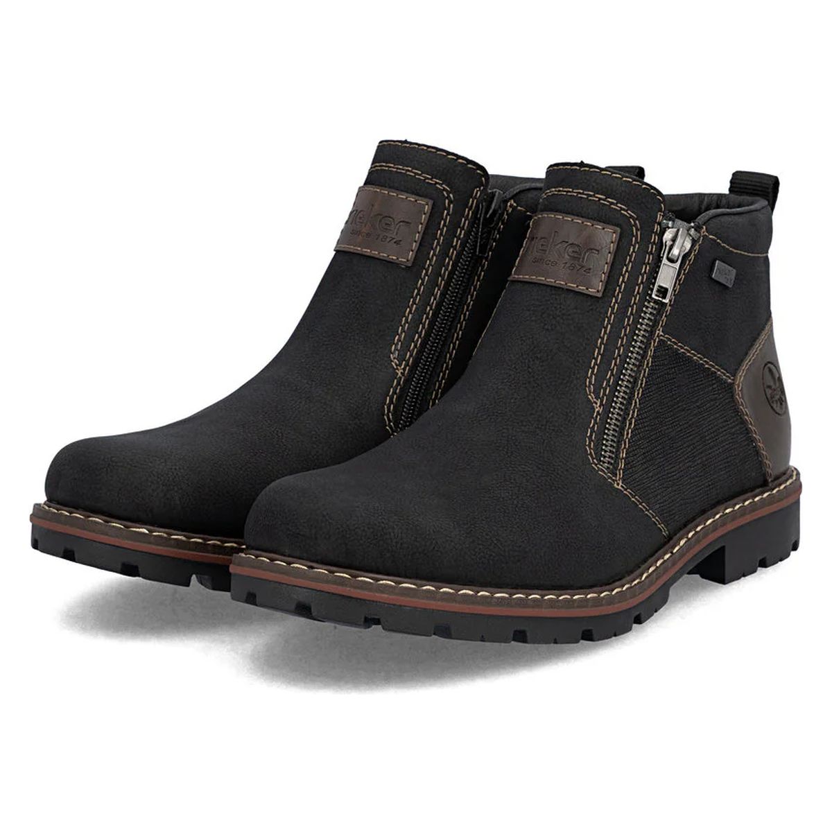 Rieker 37770 Men's Zip Up Ankle Boot in Black