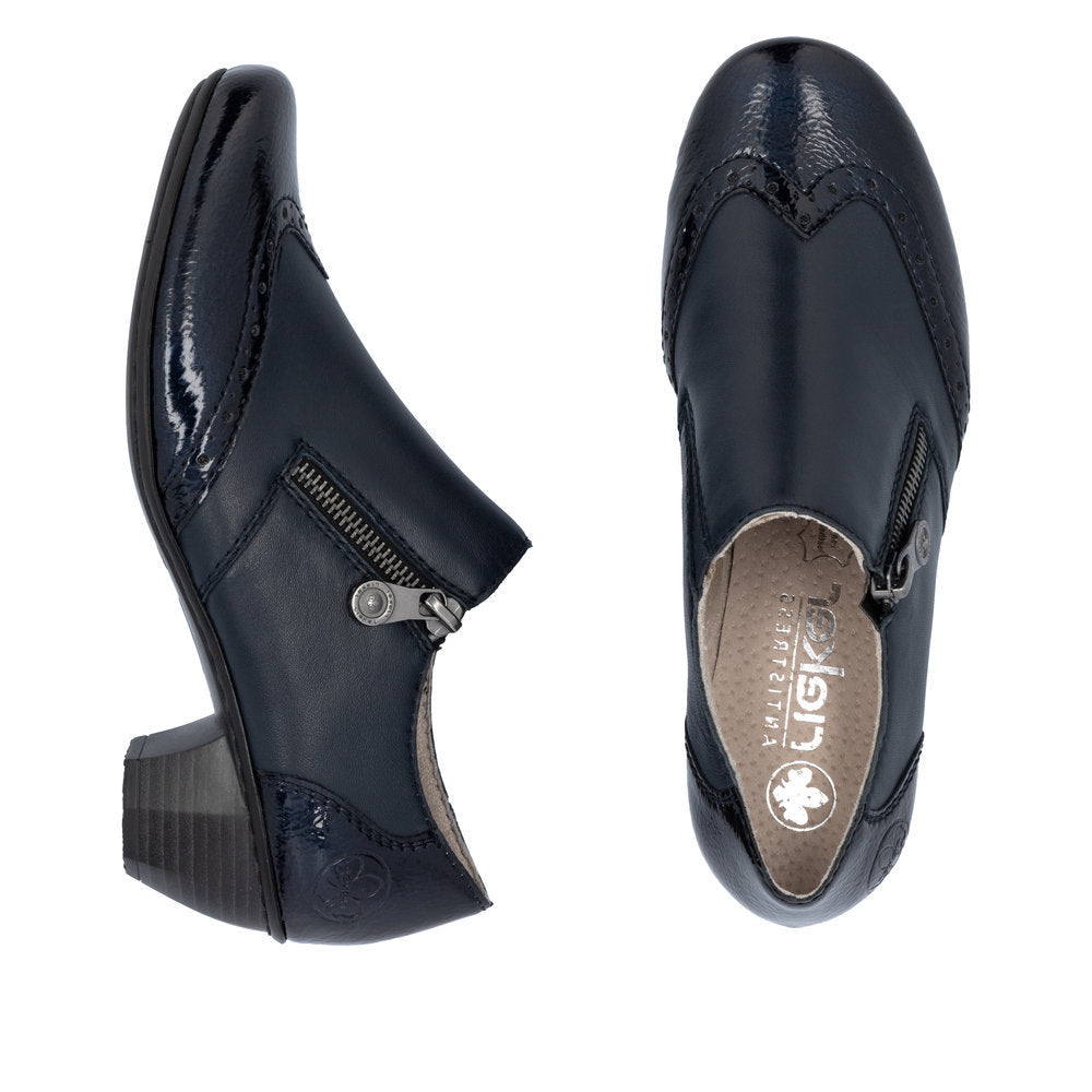Rieker 41757 Women's Dress Block Heel in Blue