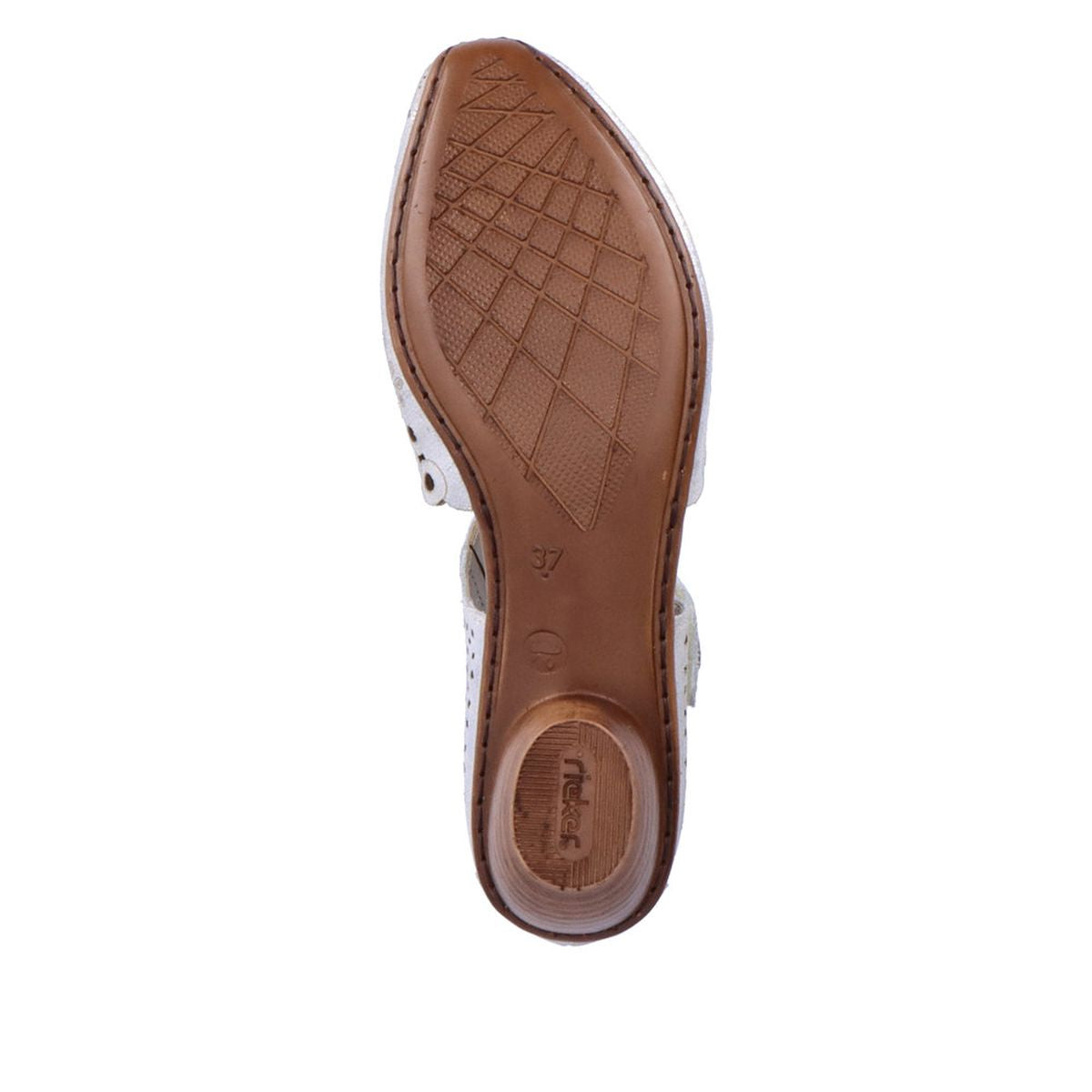 Rieker 43753-90 Women’s Alula Leather Strap Summer Shoes Silver