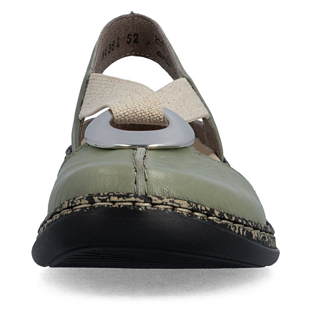 Rieker 46361 Women's Real Leather Shoes in Green