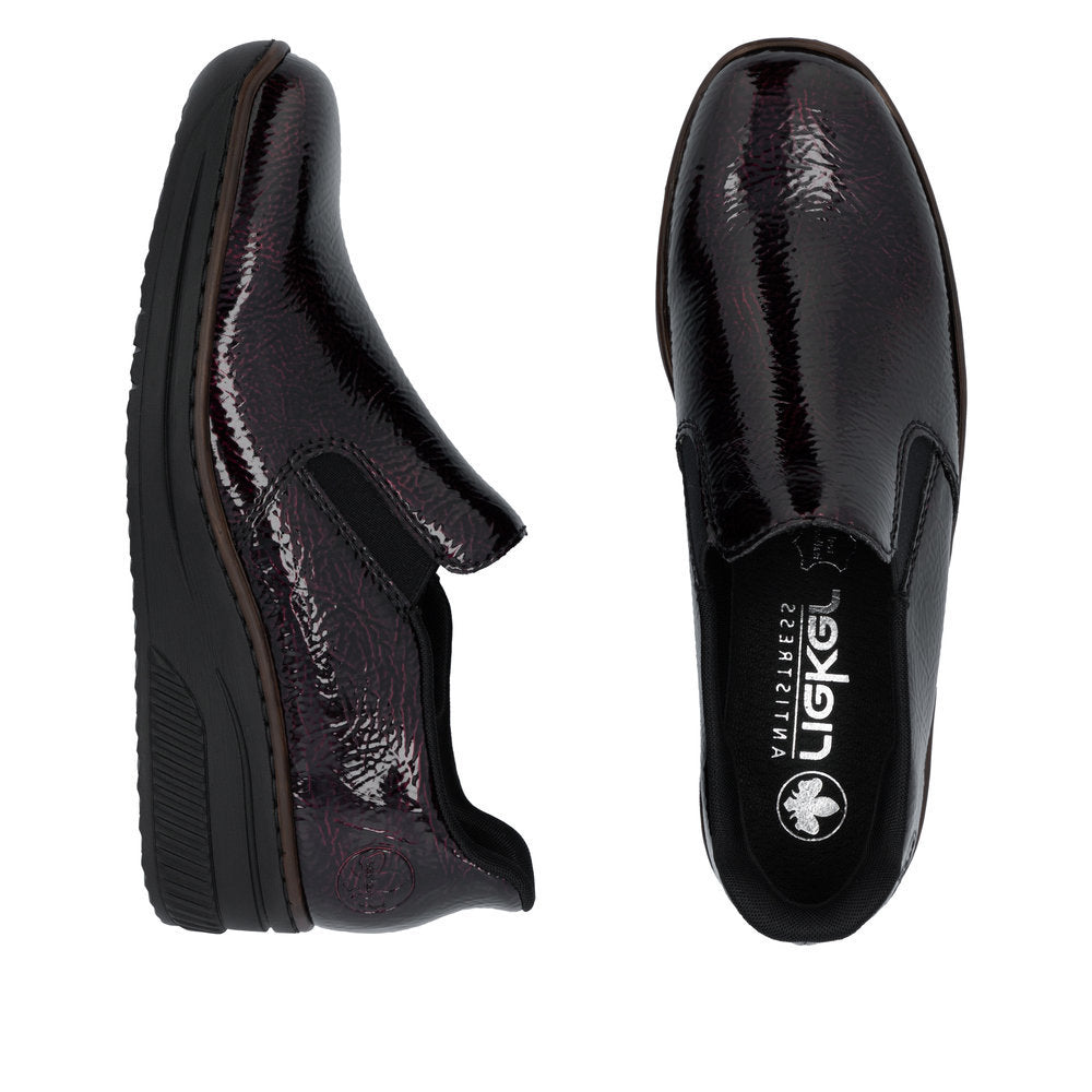 Rieker 48761 Women's Slip On Shoe in Bordeaux