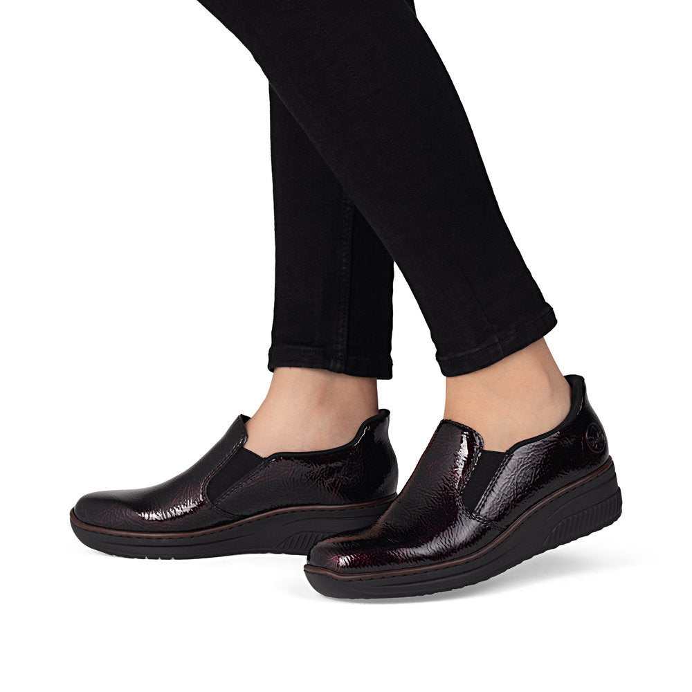 Rieker 48761 Women's Slip On Shoe in Bordeaux