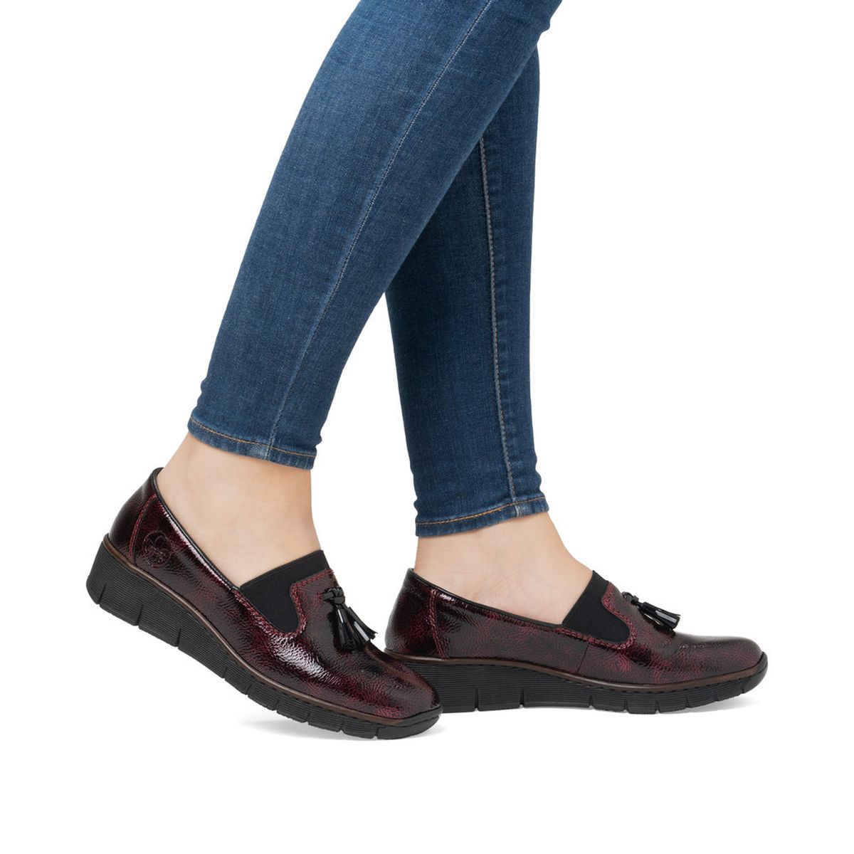 Rieker 53751 Women's Penny Loafer in Red