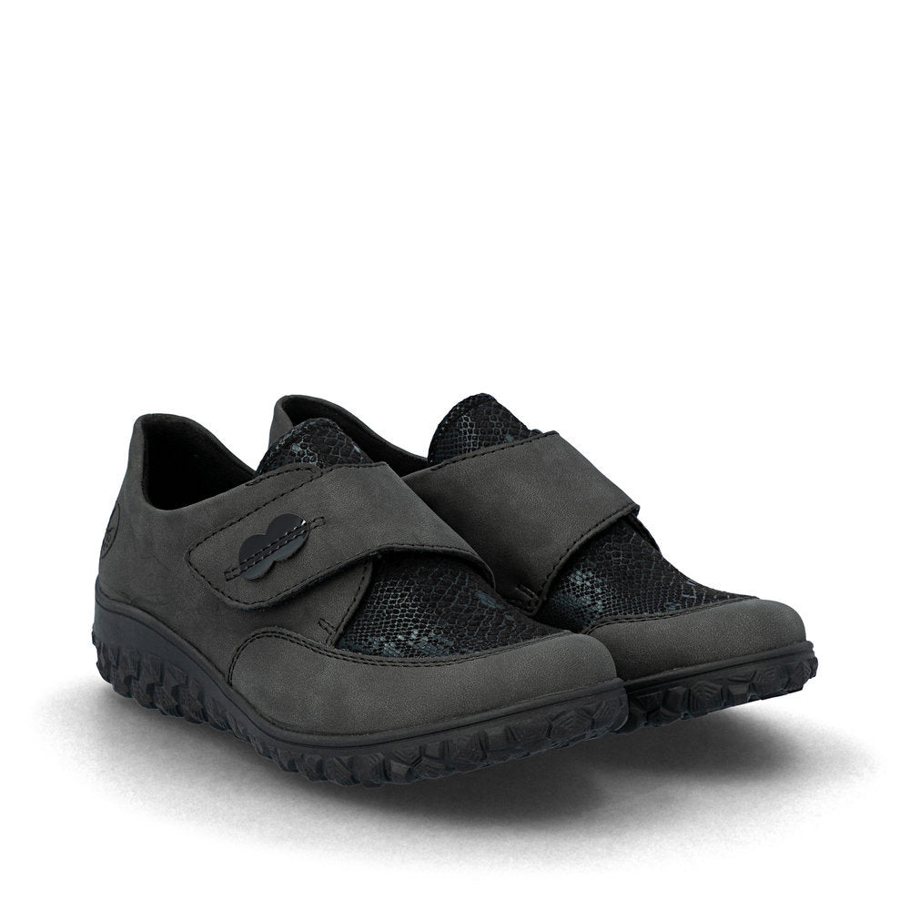 Rieker 59552 Women's Strap Shoe in Grey