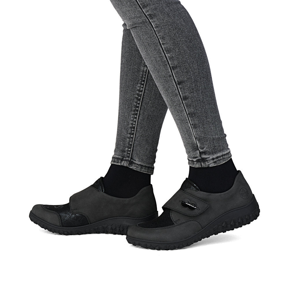 Rieker 59552 Women's Strap Shoe in Grey