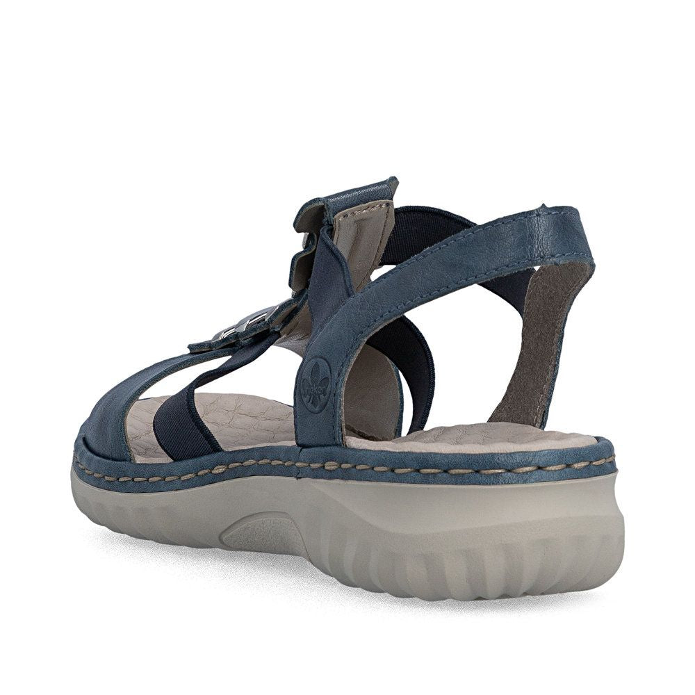 Rieker 60452 Women's Real Leather Sandals in Blue