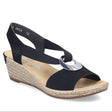 Rieker Classic wedge with easy slip on with a perfect elastic fit style# 624H6-00c