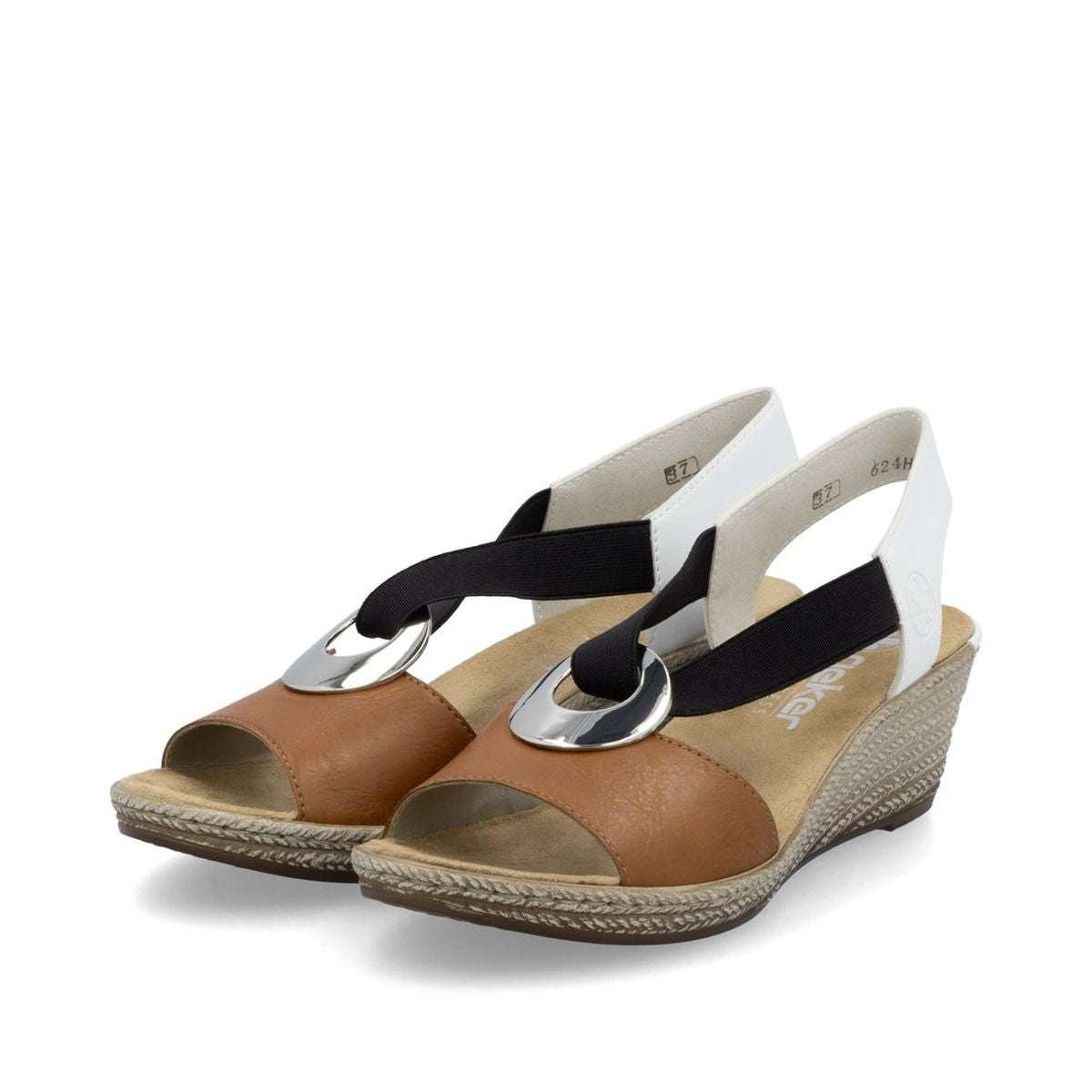 Rieker 624H6-24 Multi-Colour Wedge Sandals
