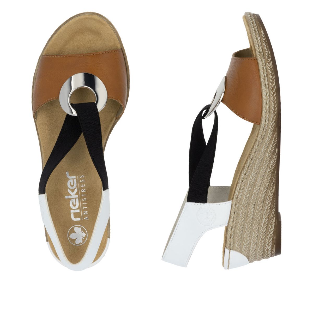 Rieker 624H6-24 Multi-Colour Wedge Sandals