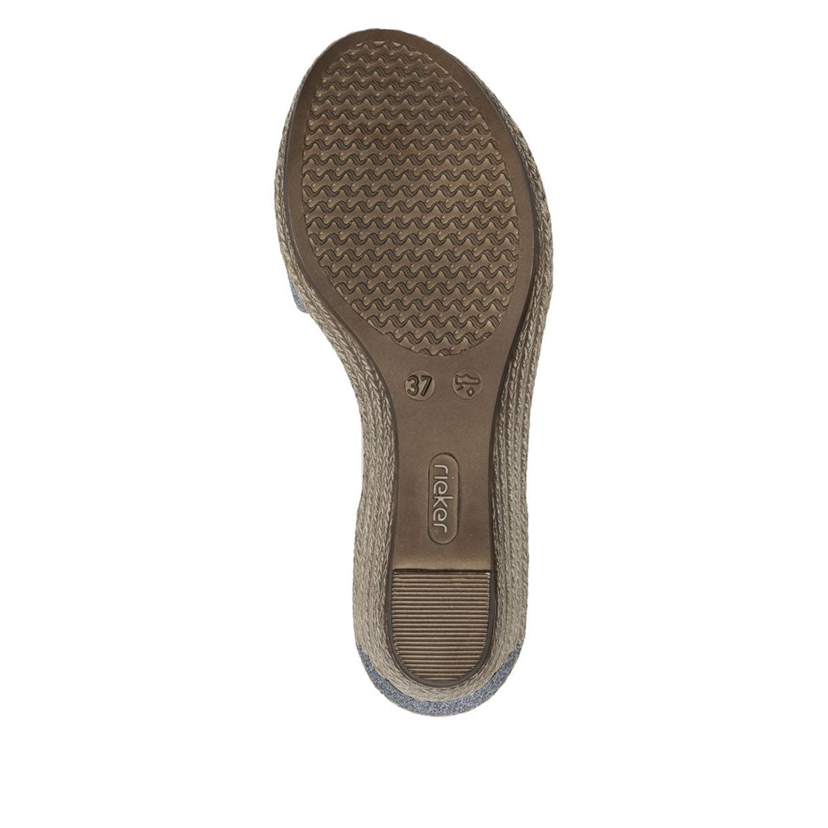 Rieker 624H6-92 Wedge Sandals in Old Silver