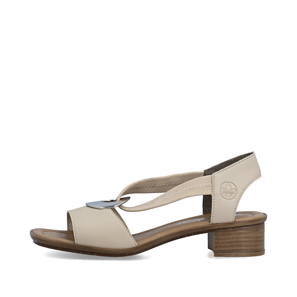 Rieker 62662 Women's Block Heel Sandals – Beige
